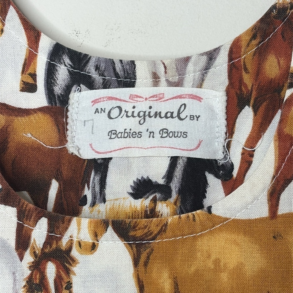 An Original by Babies ‘n Bows | Vintage Horse Equestrian Print Sleeveless Dress - Picture 7 of 17
